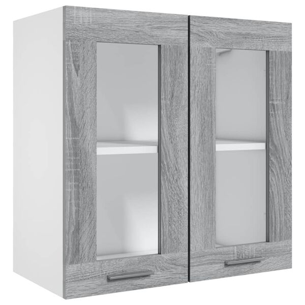 vidaXL Vitrine suspendue "Lyon" Gris Sonoma 60 x 31 x 60 cm Bois d'ing&eacute;nierie