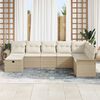vidaXL Ensemble de canap&eacute; de jardin 8 pcs Beige Poly rotin