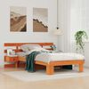 vidaXL Cadre de lit avec t&ecirc;te de lit Brun cire 75 x 190 cm Pin massif