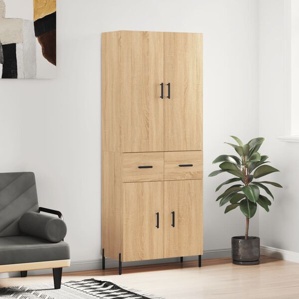 vidaXL Buffet haut Ch&ecirc;ne sonoma 69,5x34x180 cm Bois d'ing&eacute;nierie