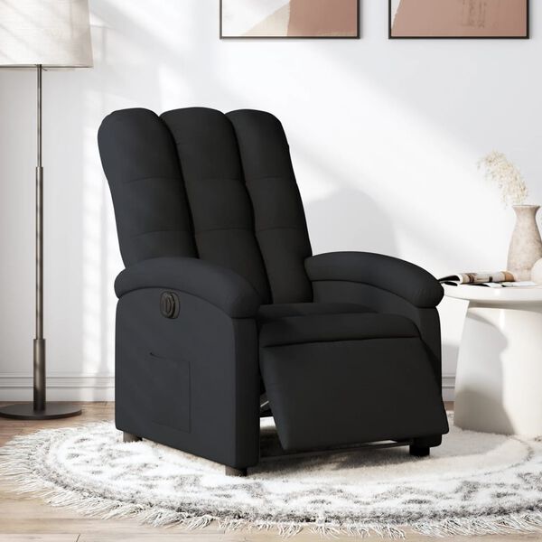 vidaXL Fauteuil inclinable &eacute;lectrique Noir Tissu