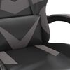 vidaXL Chaise de jeu pivotante et repose-pied Noir et gris Similicuir