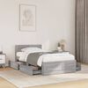 vidaXL Cadre de lit avec t&ecirc;te de lit sans matelas sonoma gris 75x190cm