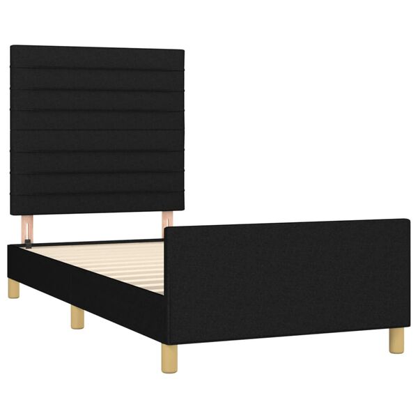 vidaXL Cadre de lit sans matelas noir 90x200 cm tissu