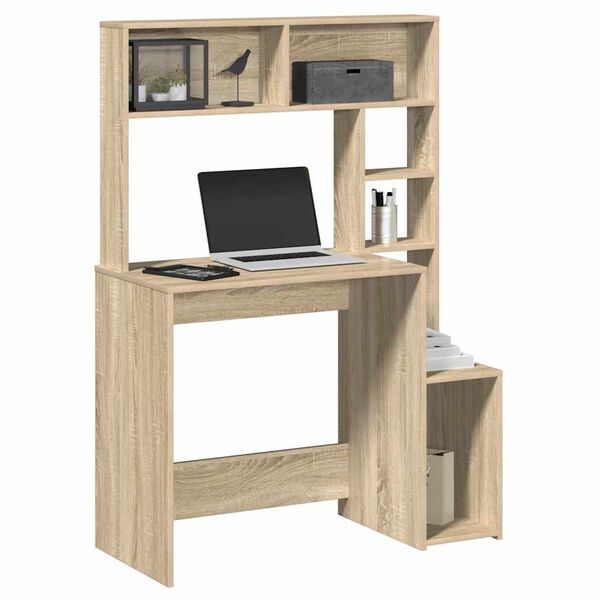 vidaXL Bureau avec &eacute;tag&egrave;res ch&ecirc;ne sonoma 100x45x140 cm