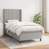 vidaXL Sommier &agrave; lattes de lit avec matelas Gris clair 90x200 cm Tissu