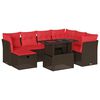 vidaXL Ensemble de canap&eacute; de jardin 8 pcs avec coussins marron