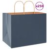 vidaXL Sacs en papier 250 pcs avec poign&eacute;es bleu 32x22x24 cm