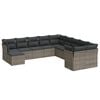 vidaXL Salon de jardin 11 pcs avec coussins gris r&eacute;sine tress&eacute;e