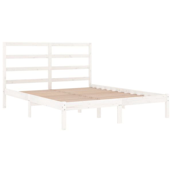 vidaXL Cadre de lit sans matelas blanc 120x190 cm bois massif