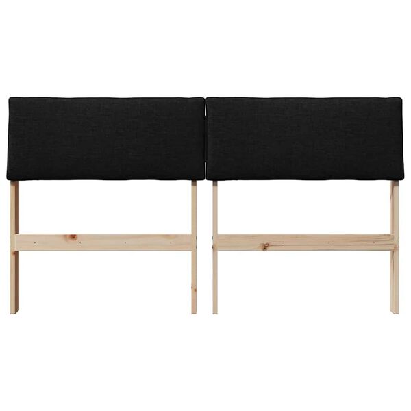vidaXL T&ecirc;te de lit capitonn&eacute;e Noir 150 cm Pin massif
