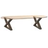vidaXL Pieds de table basse 2 pi&egrave;ces Acier naturel 60 x (30-31,3) cm Acier