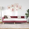 vidaXL Cadre de lit d'angle Bordeaux 90 x 190 cm tissu