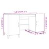 vidaXL Bureau Ch&ecirc;ne fum&eacute; 140x50x75 cm Bois d'ing&eacute;nierie