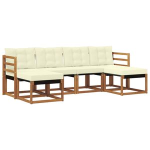 vidaXL Ensemble de canap&eacute;s d'ext&eacute;rieur 6 pc Naturel et Cr&egrave;me