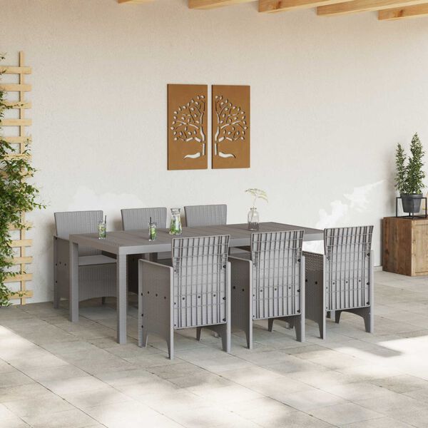 vidaXL Ensemble de salle à manger pour jardin 7 pcs Gris clair