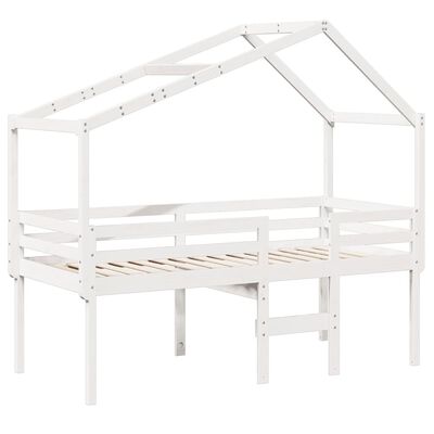 vidaXL Lit haut sans matelas blanc 90x200 cm bois de pin massif