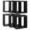 vidaXL &Eacute;tag&egrave;res cube murales 6 pcs noir brillant 30x15x30 cm