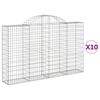 vidaXL Paniers &agrave; gabions arqu&eacute;s 10 pcs 200x30x120/140 cm Fer galvanis&eacute;