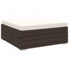 vidaXL Repose-pieds sectionnel avec coussin en polyrotin marron