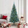 vidaXL Sapin de No&euml;l artificiel pr&eacute;-&eacute;clair&eacute; Vert 180 cm PVC et m&eacute;tal