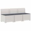 vidaXL Canap&eacute; de jardin 3 places avec coussins look rattan PP Blanc