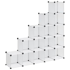 vidaXL Cubes de rangement 15 pcs Transparent PP
