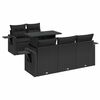 vidaXL Salon de jardin 6 pcs avec coussins noir r&eacute;sine tress&eacute;e