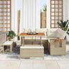 vidaXL Ensemble de canap&eacute; de jardin 9 pcs Beige et cr&egrave;me polyrotin