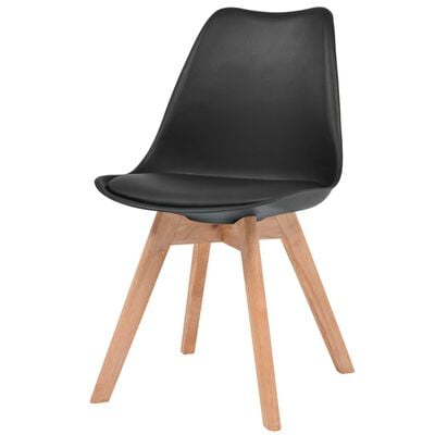 vidaXL Chaises à manger lot de 4 Noir Plastique