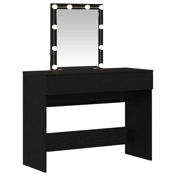 vidaXL Table de Toilette avec tiroir Ch&ecirc;ne noir 100 x 40 x 130 cm