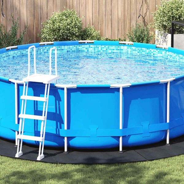 vidaXL Tapis de piscine Noir &Oslash; 428 cm Tissu non tiss&eacute;