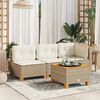 vidaXL Canap&eacute; d'angle de jardin avec coussins beige r&eacute;sine tress&eacute;e