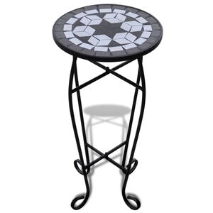 vidaXL Table d'appoint Mosa&iuml;que Noir et blanc
