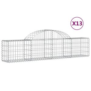 vidaXL Paniers &agrave; gabions arqu&eacute;s 13 pcs 200x30x40/60 cm Fer galvanis&eacute;