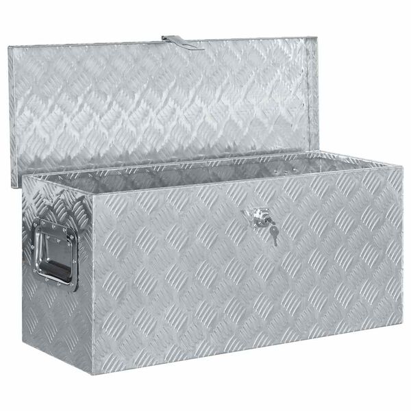 vidaXL Bo&icirc;te en aluminium 80 x 30 x 35 cm Argent&eacute;
