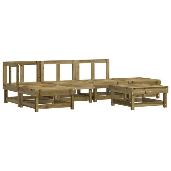 vidaXL Salon de jardin 6 pcs bois de pin impr&eacute;gn&eacute;