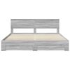 vidaXL Cadre de lit Gris Sonoma 200 x 200 cm Bois d'ing&eacute;nierie