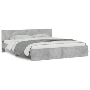 vidaXL Cadre de lit sans matelas gris b&eacute;ton 160x200 cm