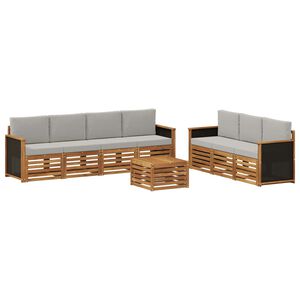 vidaXL Ensembles de canap&eacute;s avec coussin 8 pcs Bois d'Acacia Massif
