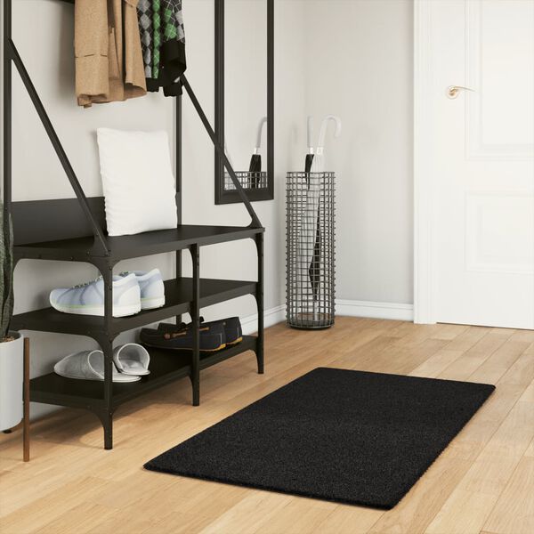 vidaXL Tapis HUARTE à poils courts doux et lavable noir 60x110 cm