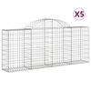 vidaXL Paniers &agrave; gabions arqu&eacute;s 5 pcs 200x30x80/100 cm Fer galvanis&eacute;