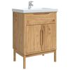 vidaXL Meuble sous Lavabo de Salle de Bain FLORO Cire marron