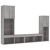 vidaXL Unit&eacute;s murales TV avec LED 4 pcs gris sonoma bois d'ing&eacute;nierie