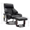 vidaXL Fauteuil de massage TV inclinable noir similicuir