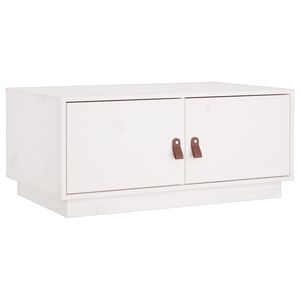 vidaXL Table basse Blanc 80x50x35 cm Bois massif de pin