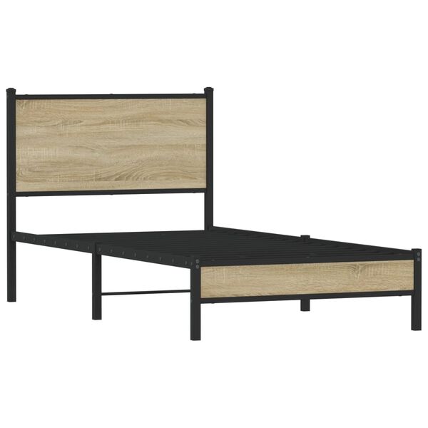 vidaXL Cadre de lit en métal sans matelas chêne sonoma 80x200 cm