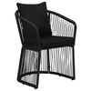 vidaXL Ensemble &agrave; manger de jardin avec coussins 5 pcs Noir
