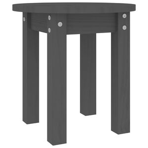 vidaXL Table basse Gris &Oslash; 35x35 cm Bois massif de pin
