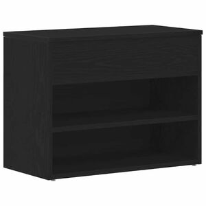 vidaXL Banc &agrave; chaussures 60 x 30 x 45 cm Bois d'ing&eacute;nierie Ch&ecirc;ne noir